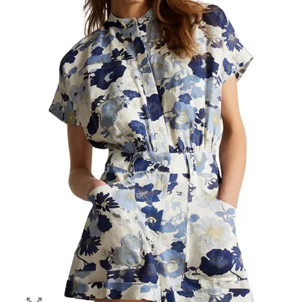 Ted Baker Blue Floral Jumpsuit, NWT, Size 4 (fits size 10-14)/SEE comments - Picture 1 of 6